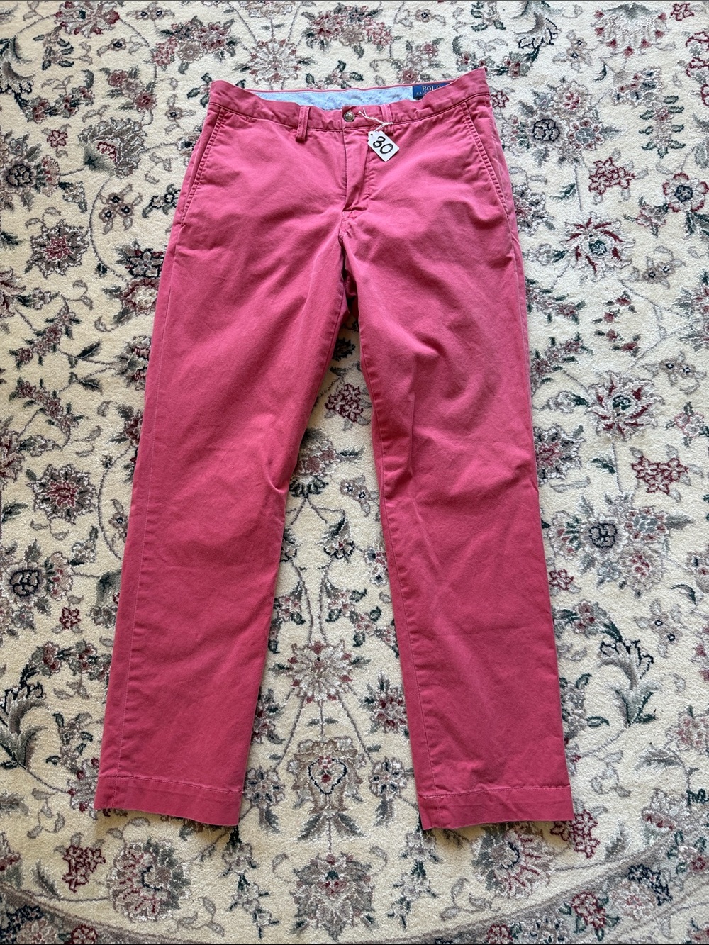Men's Pink Chino Pants by Polo, size 30/30